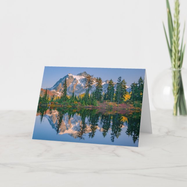 Mount Shuksan mirrored in Reflection Lake Card (Front)