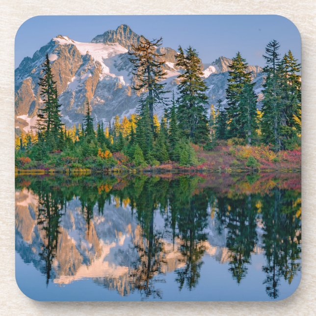 Mount Shuksan mirrored in Reflection Lake Coaster (Front)