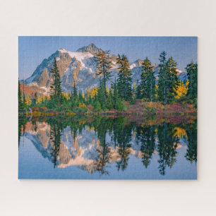 Mount Shuksan mirrored in Reflection Lake Jigsaw Puzzle