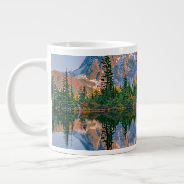 Mount Shuksan mirrored in Reflection Lake Large Coffee Mug (Left)