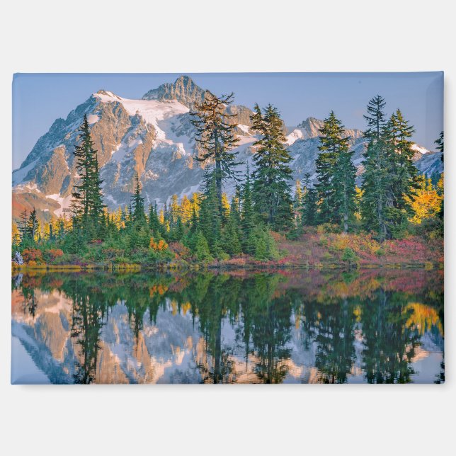 Mount Shuksan mirrored in Reflection Lake Magnet (Front)