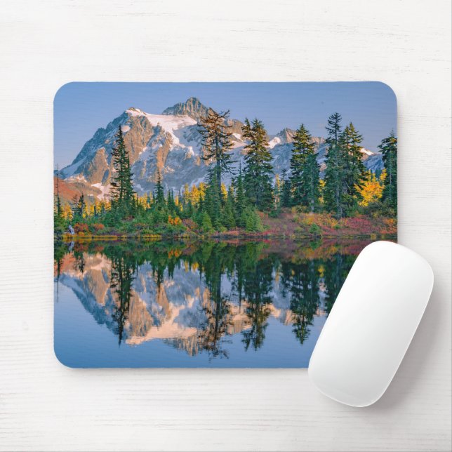 Mount Shuksan mirrored in Reflection Lake Mouse Pad (With Mouse)