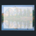 Mount Shuksan mirrored in Reflection Lake Notepad<br><div class="desc">Mount Shuksan is mirrored in Reflection Lake at Mount Baker NRA on an autumn afternoon in the North Cascades of Washington,  Whatcom County,  Washington,  USA</div>