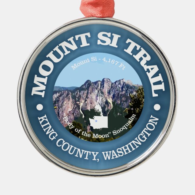 Mount Si Trail Metal Ornament (Front)