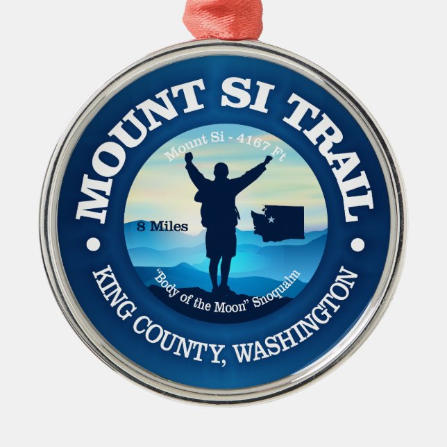 Mount Si (V) Metal Ornament (Front)