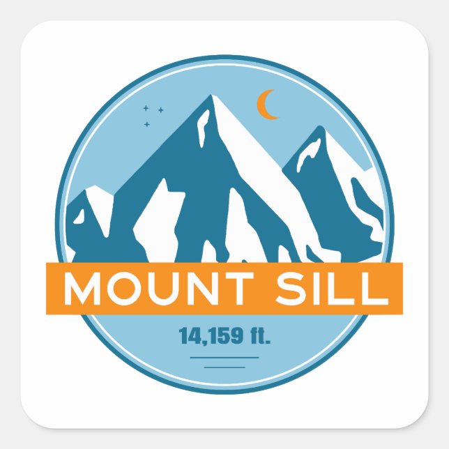 Mount Sill California Stars Moon Square Sticker (Front)
