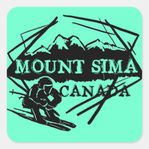 Mount Sima Canada teal ski stickers