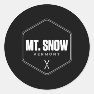 Mount Snow Vermont Graphic Ski T Shirt  Classic Round Sticker