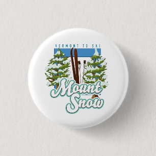 Mount Snow Vermont Ski logo. Trucker Hat 3 Cm Round Badge