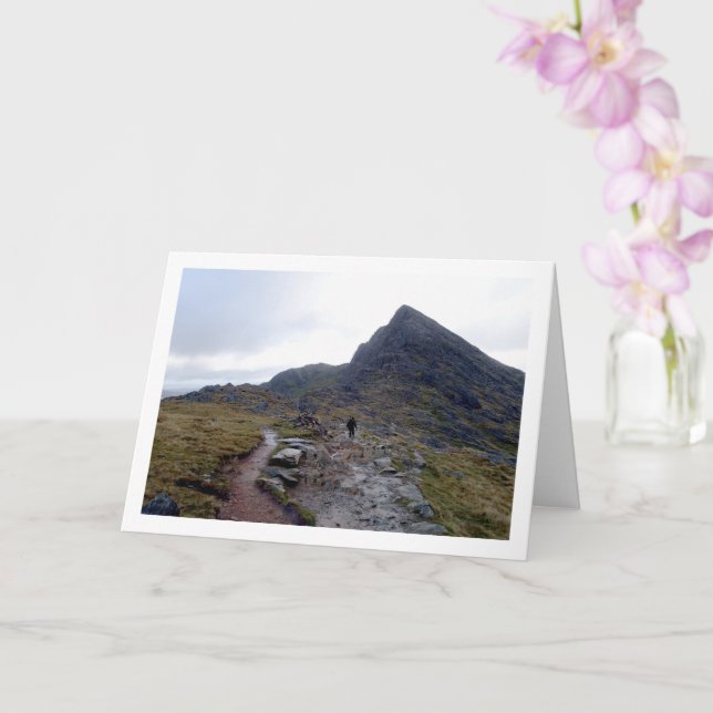 Mount Snowdon, Snowdonia, Wales Card (Orchid)