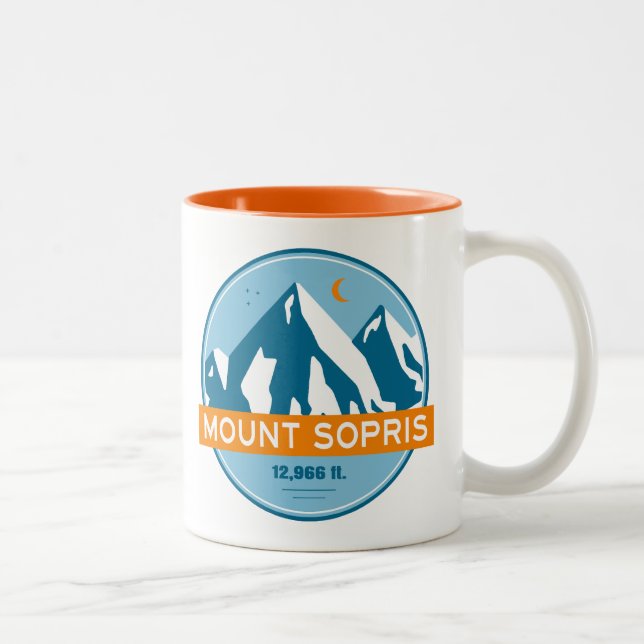 Mount Sopris Colorado Stars Moon Two-Tone Coffee Mug (Right)