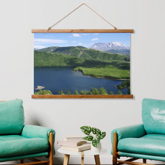 Mount St Helens Coldwater Lake Scenic Landscape Hanging Tapestry (Living Room)