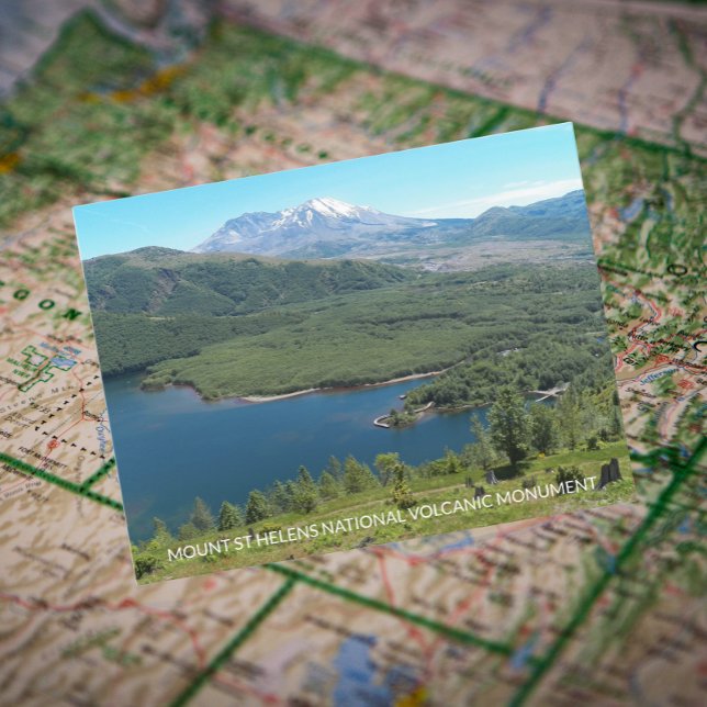 Mount St Helens National Volcanic Monument Travel Postcard (In Situ Map)