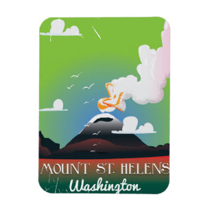 Mount St. Helens vintage travel poster. Magnet