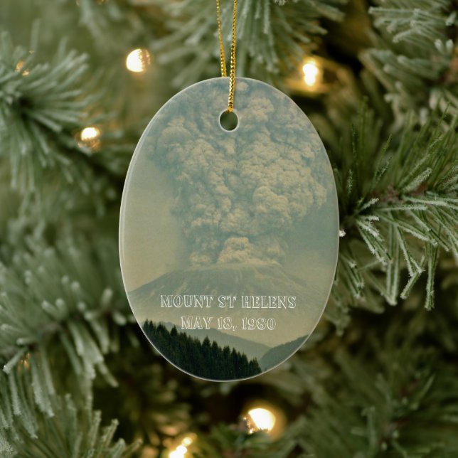 Mount St Helens Volcanic Eruption Photo Ceramic Ornament (Tree)