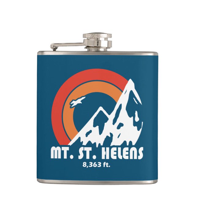 Mount St. Helens Washington Sun Eagle Hip Flask (Front)