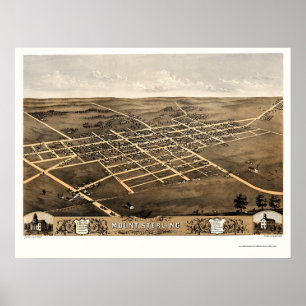 Mount Sterling, IL Panoramic Map - 1869 Poster