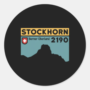 Mount Stockhorn Hike Mountain Biking Thun Swiss Hi Classic Round Sticker