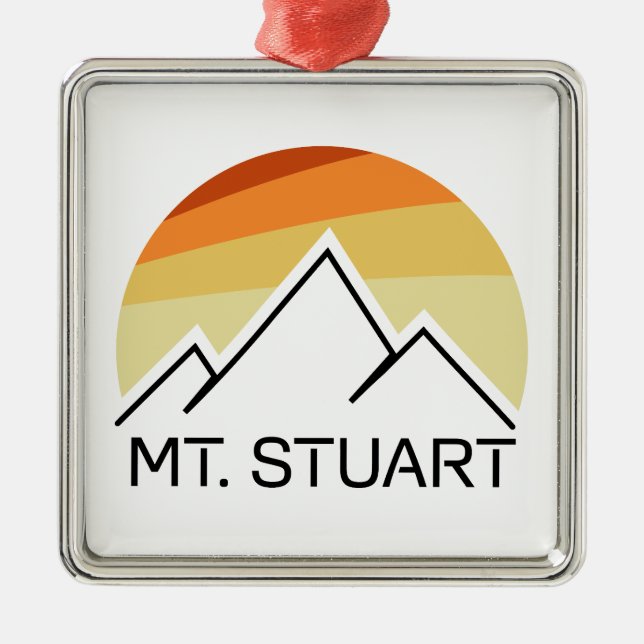 Mount Stuart Washington Retro Metal Ornament (Front)