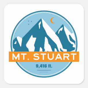 Mount Stuart Washington Stars Moon Square Sticker