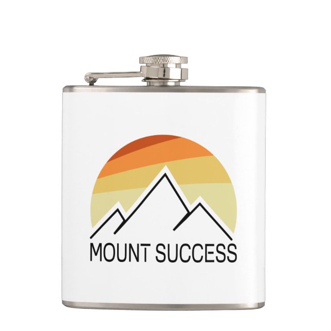 Mount Success New Hampshire Retro Hip Flask (Front)
