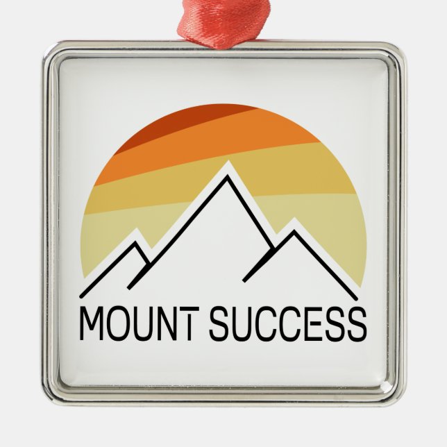 Mount Success New Hampshire Retro Metal Ornament (Front)