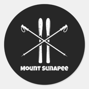 Mount Sunapee New Hampshire Skiing Downhill Nordic Classic Round Sticker