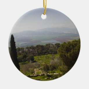 Mount Tabor, site of biblical transfiguration Ceramic Ornament