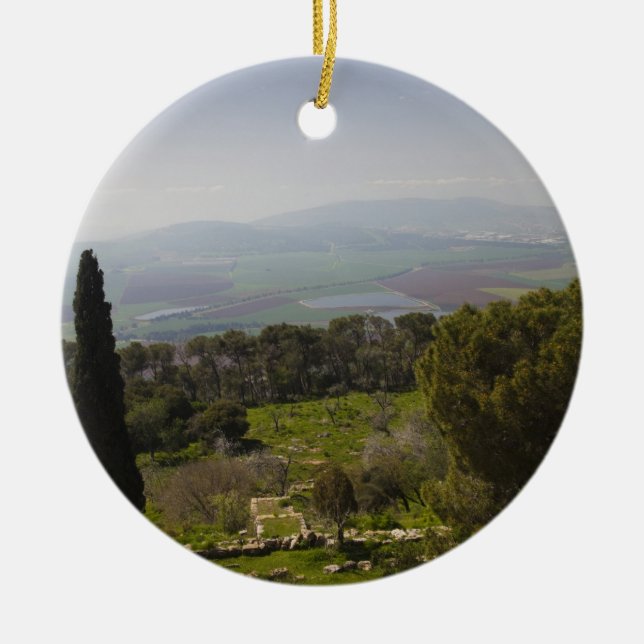 Mount Tabor, site of biblical transfiguration Ceramic Ornament (Front)