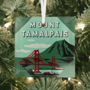 Mount Tamalpais Glass Ornament