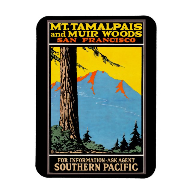 Mount Tamalpais Poster Note Card Magnet (Vertical)