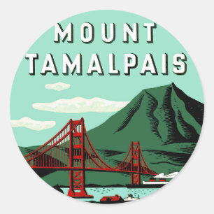 Mount Tamalpais Travel Poster Classic Round Sticker