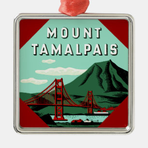 Mount Tamalpais Travel Poster Metal Tree Decoration