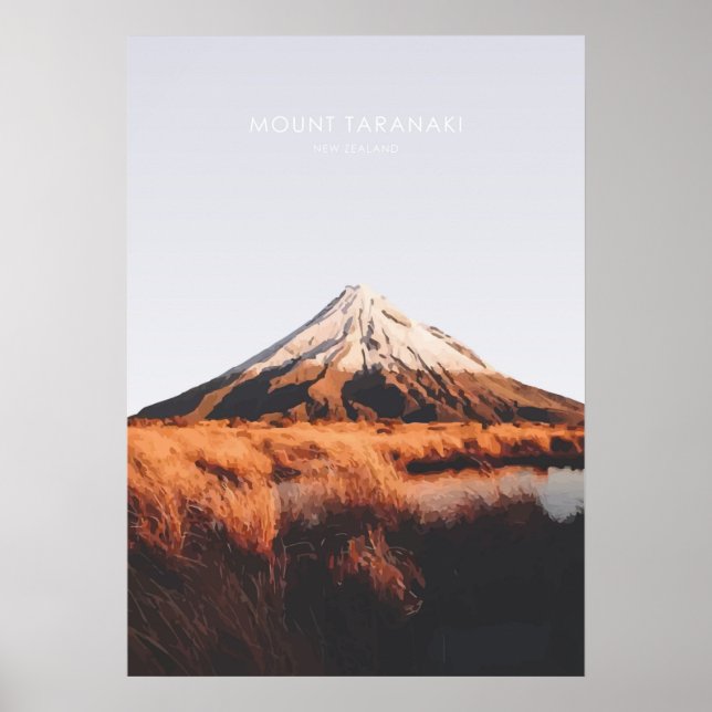 Mount Taranaki, New Zealand Travel Artwork Poster (Front)
