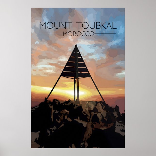Mount Toubkal Morocco Travel Poster (Front)