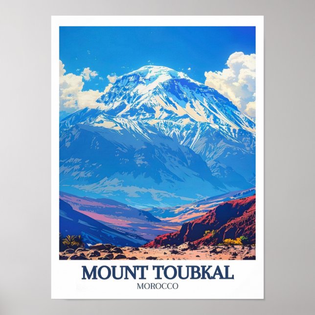 Mount Toubkal Poster - High Atlas Art - Jebel Toub (Front)