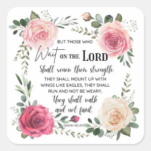   Mount Up With Wing Like Eagles Isaiah 40:31  Square Sticker