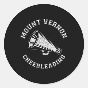 Mount Vernon Cheer Distressed Retro 90's Cheerlead Classic Round Sticker