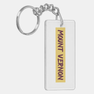 Mount Vernon Text Base Design on Yellow Background Key Ring