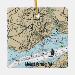 Mount Vernon VA Chart Ceramic Ornament
