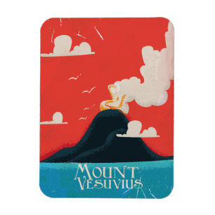Mount Versuvuis vintage travel poster Magnet