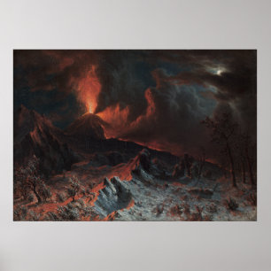 Mount Vesuvius at Midnight by Albert Bierstadt Poster
