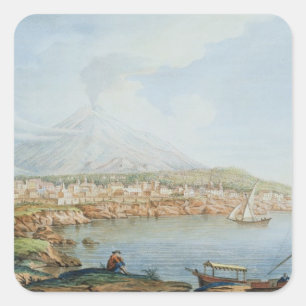 Mount Vesuvius, plate 36 from 'Campi Phlegraei: Ob Square Sticker