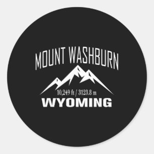 Mount Washburn Wyoming Climbing Summit Club Outdoo Classic Round Sticker
