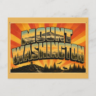 Mount Washington New Hampshire Alpine Peak Forest Postcard