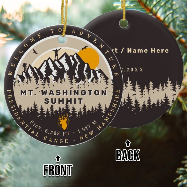 Mount Washington New Hampshire Hike Camping Ceramic Ornament (Creator Uploaded)