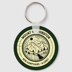 Mount Washington New Hampshire Hiking Skiing Retro Key Ring
