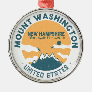 Mount Washington New Hampshire - Retro Vintage Metal Ornament