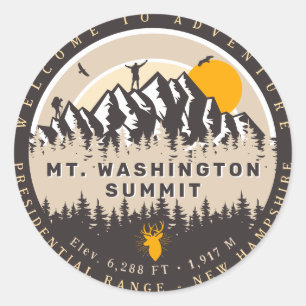 Mount Washington New Hampshire Summit Hike Camping Classic Round Sticker