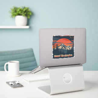 Mount Washington Retro Sunset Sticker - Vintage Di
